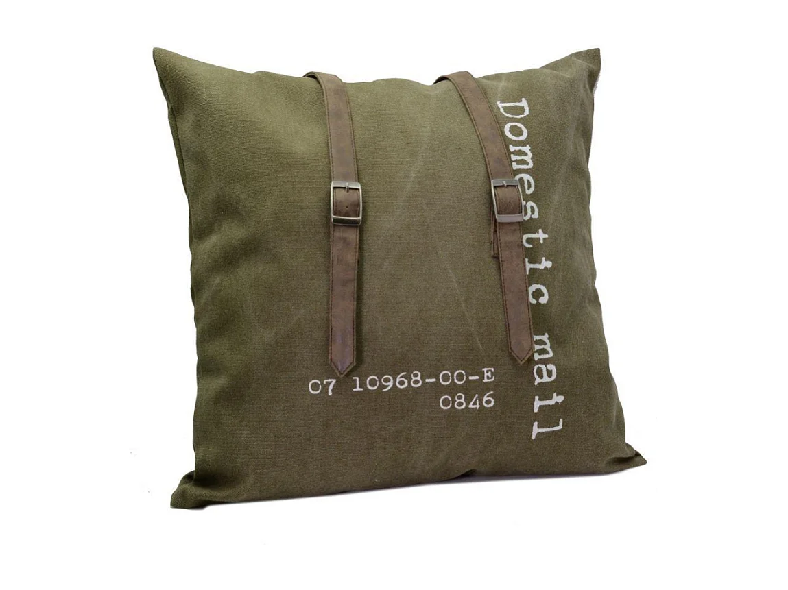 Cuscino tessuto marrone quadro cm50xh50x11