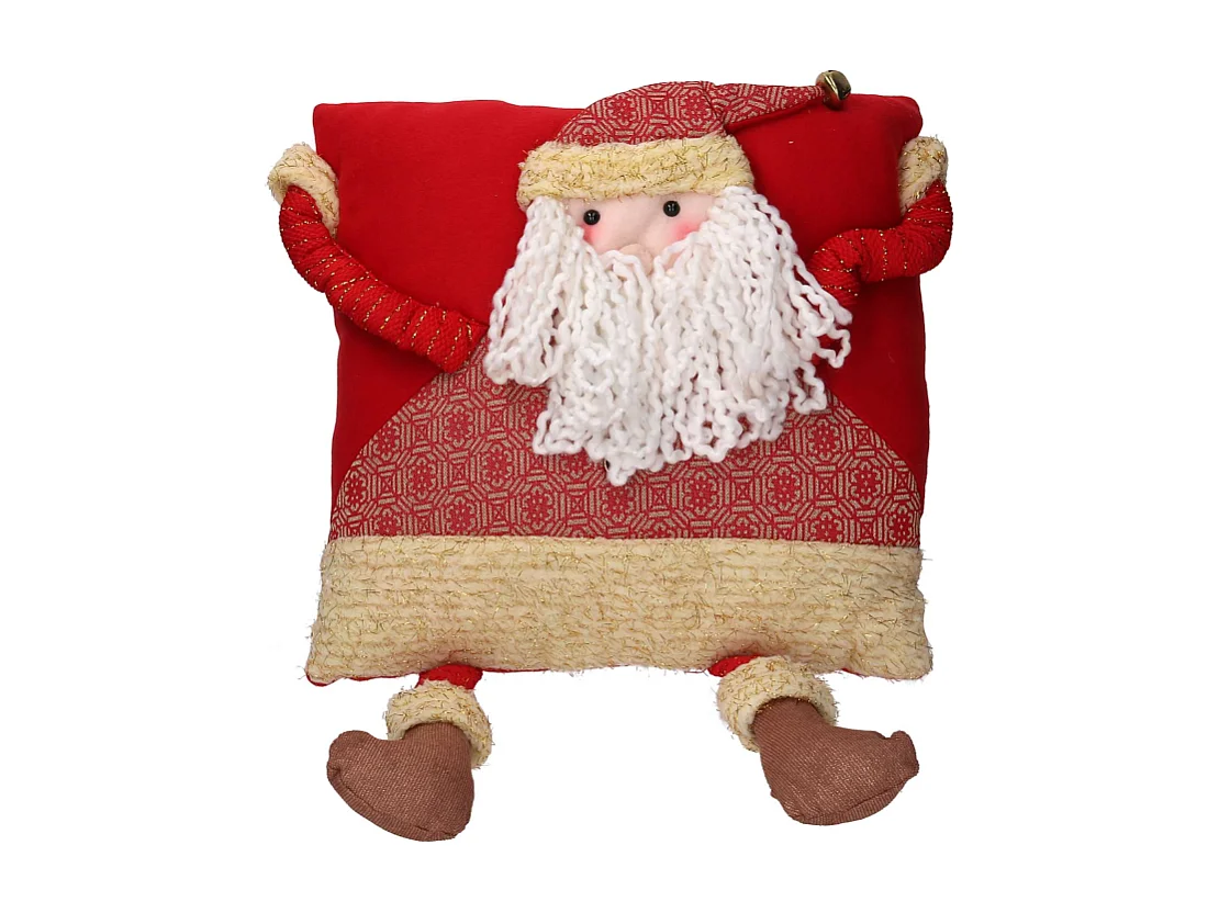 Cuscino tessuto babbo natale rosso quadro cm 40x40x10