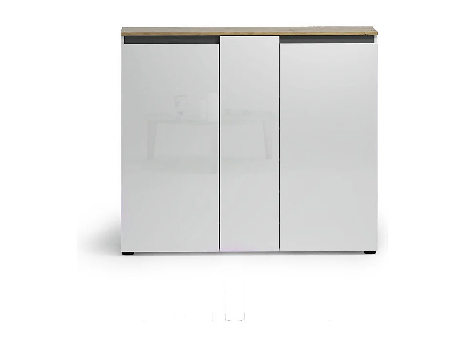 Meuble à chaussures gain de place 3 portes en mélaminé Zippo