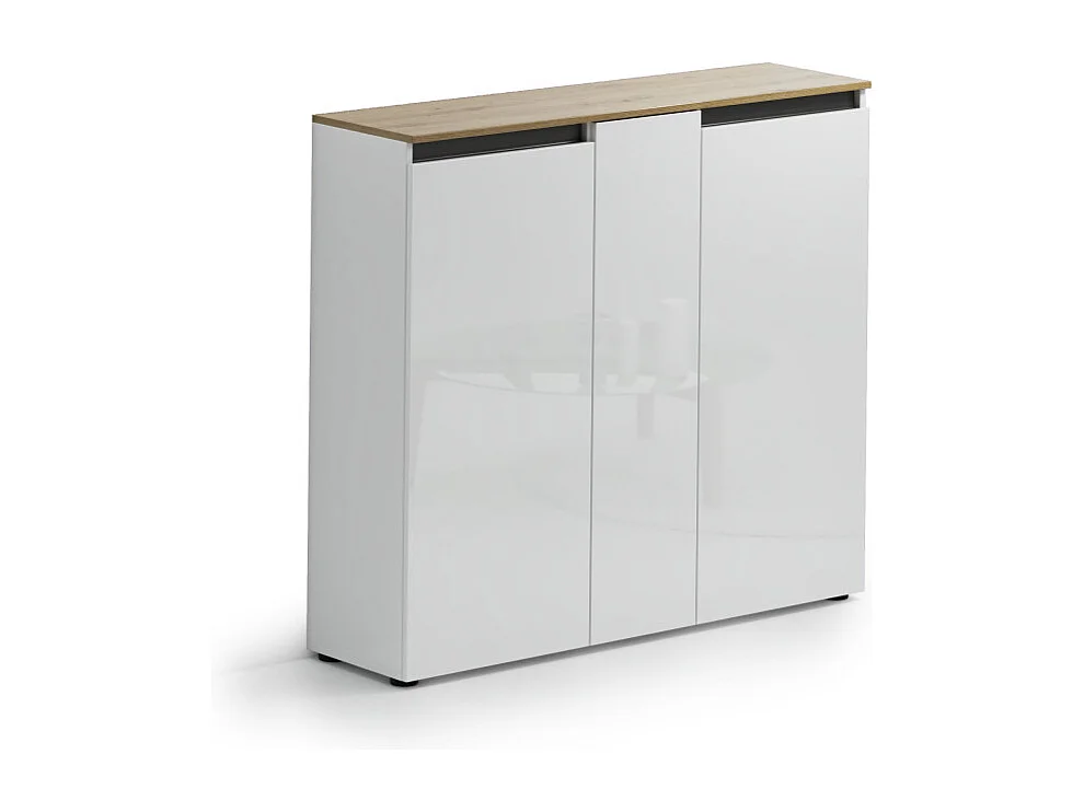 Meuble à chaussures gain de place 3 portes en mélaminé Zippo