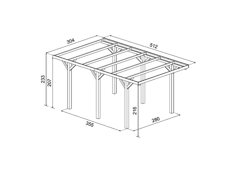 Carport Singolo Senza Copertura Losa