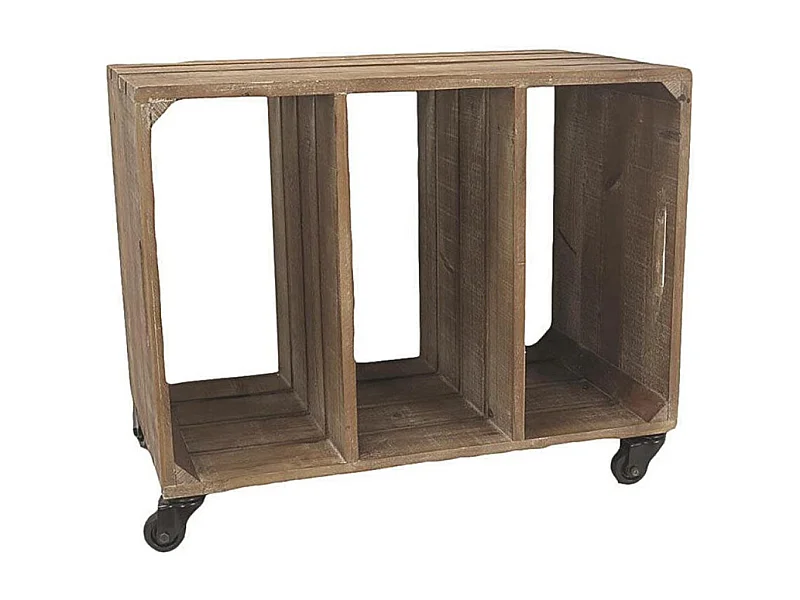 Mobile consolle con ruote 3 scomparti cm 61x35h50,5