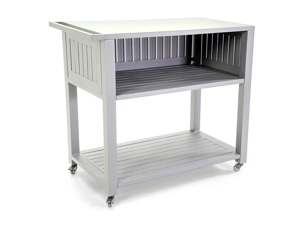 Carrello alluminio bianco cm 102x54,5h90