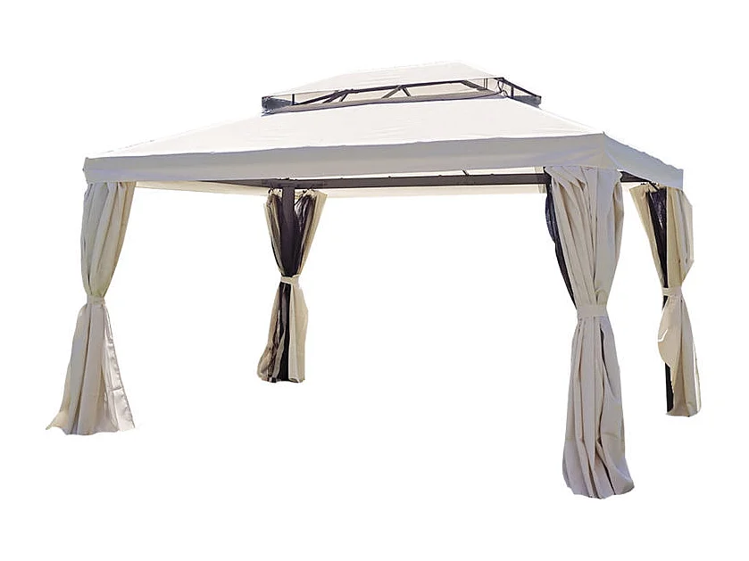 Gazebo rettangolare MOIA 3x4 in alluminio con tende laterali