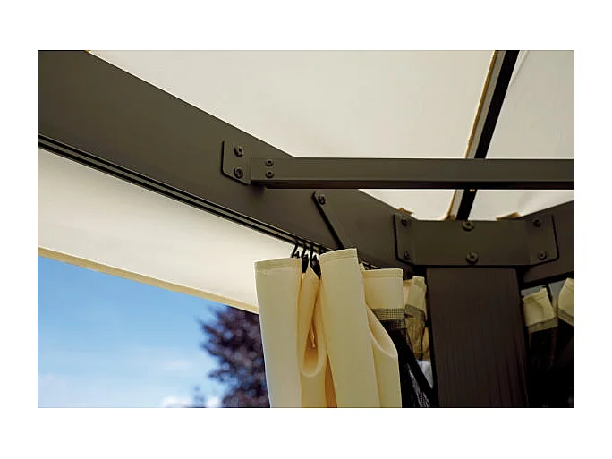 Gazebo rettangolare MOIA 3x4 in alluminio con tende laterali