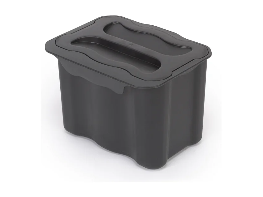 Pattumiera per differenziata ausiliario Recycle 5 L per cucina, Plastica grigio antracite, Tecnoplastica
