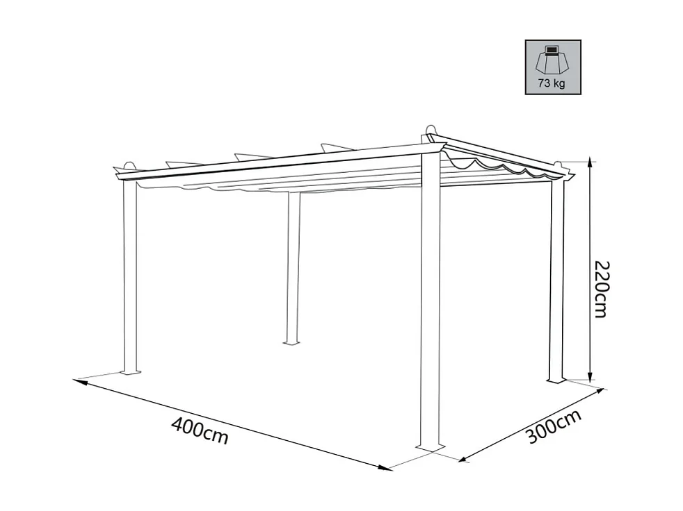 GAZEBO ASTORIA 3 X 4 ANTRACITE TELO BEIGE