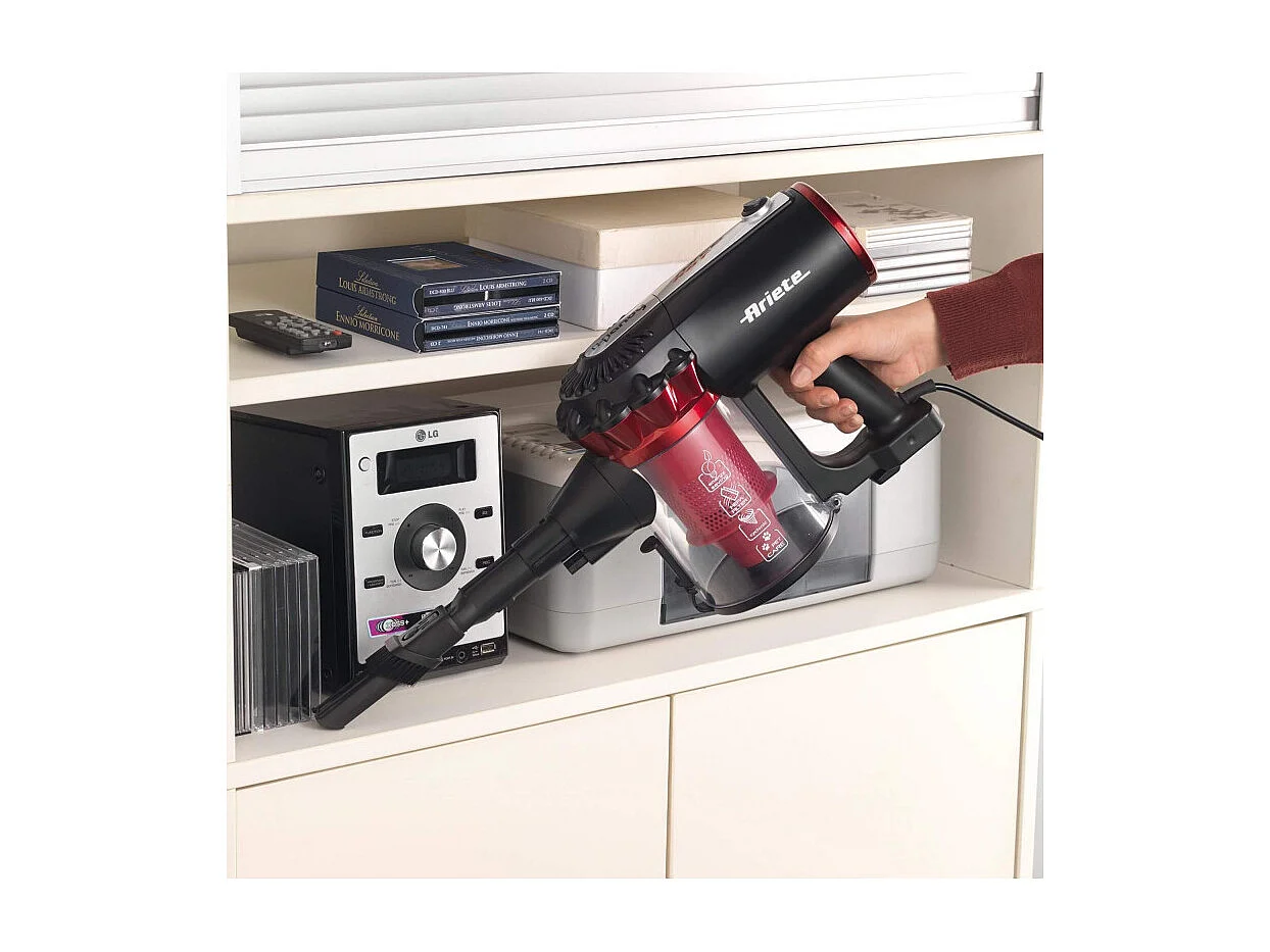 Ariete Handy Force Rbt Sans sac Noir, Rouge