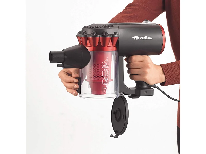 Ariete Handy Force Rbt Sans sac Noir, Rouge