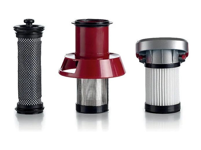 Scopa Elettrica Senza Fili - 3 Livelli di Filtrazione - Batteria Li-Ion 2200 mAh - Rosso