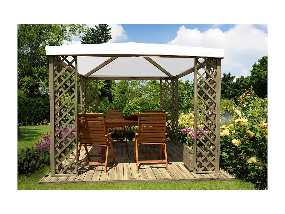 Gazebo Fox JT40 Pocket impregnato 300x300 cm copertura pvc