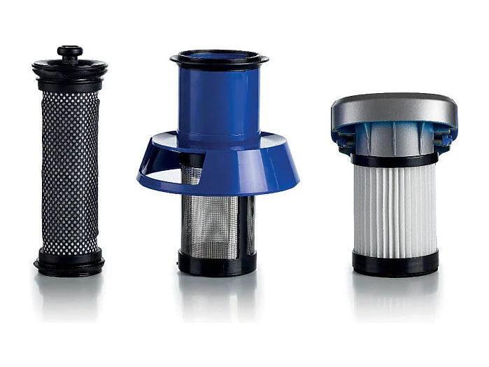 Scopa Elettrica Senza Fili - 3 Livelli di Filtrazione - Batteria Li-Ion 2200 mAh - Blu