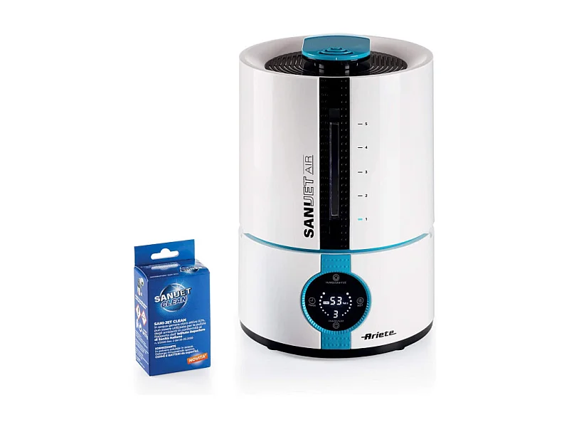 Umidificatore a Ultrasuoni con Funzione Igienizzante - 30W - 5L - Bianco/Azzurro