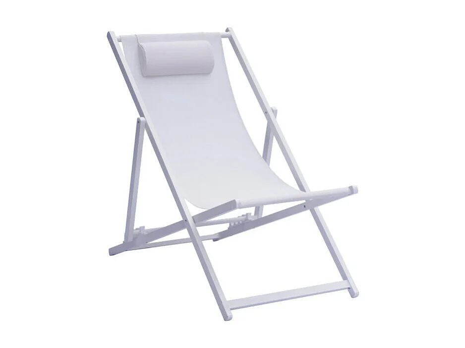 Set Di 4 Sdrai Mare Alluminio Bianco Sandy/Text Ecru' Moia