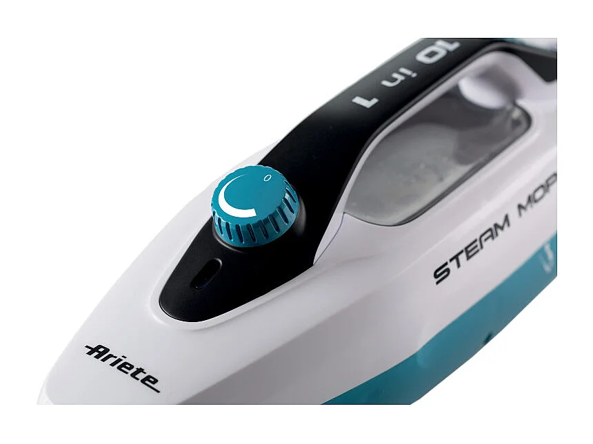 Scopa a Vapore Pieghevole 10 in 1 - 1500W - 10 Funzioni - Kit Accessori - Bianco/Azzurro