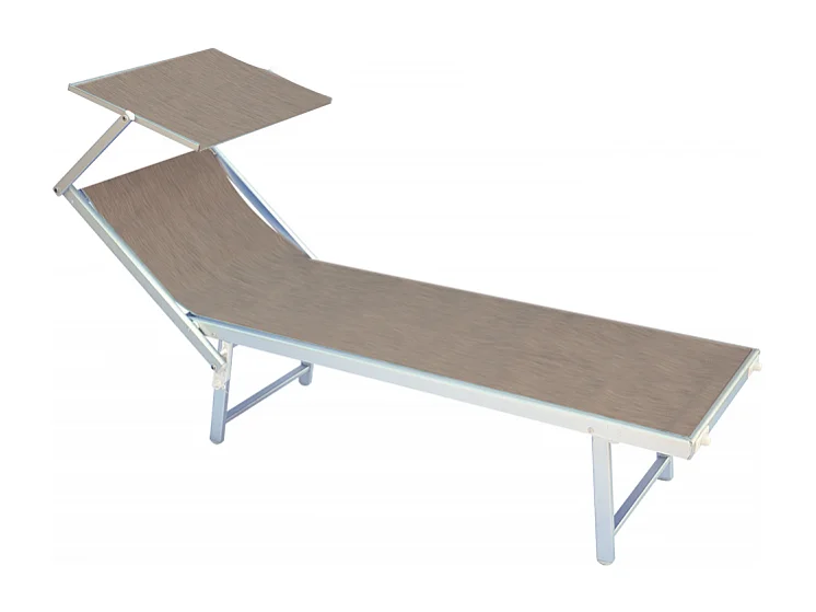 Set di due lettini mare MOIA con tettuccio tortora