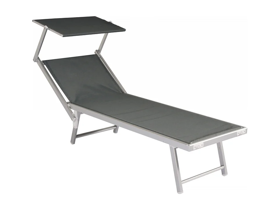 Set di due lettini mare MOIA con tettuccio grigio