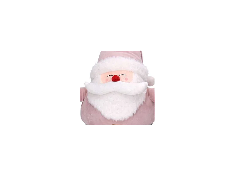 Fermaporta tessuto babbo natale rosa cm 23x13h22