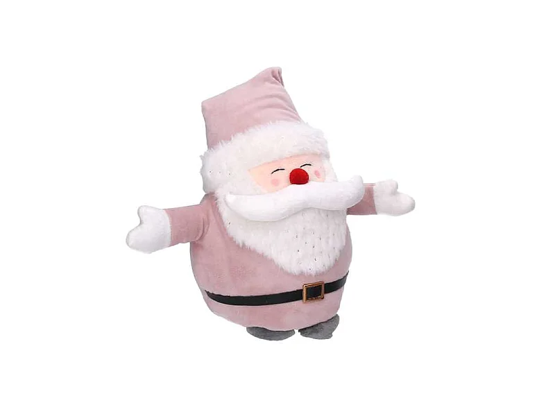 Fermaporta tessuto babbo natale rosa cm 23x13h22