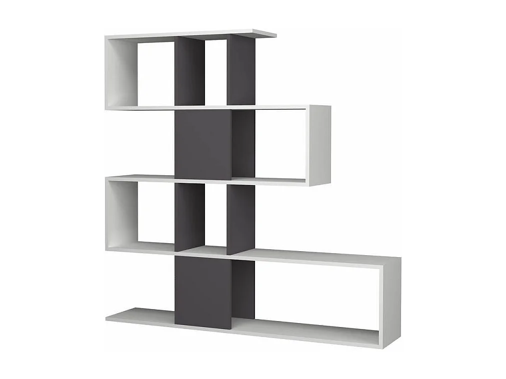 Libreria bifacciale Aktif 145x145x29 cm. bianco ghisa
