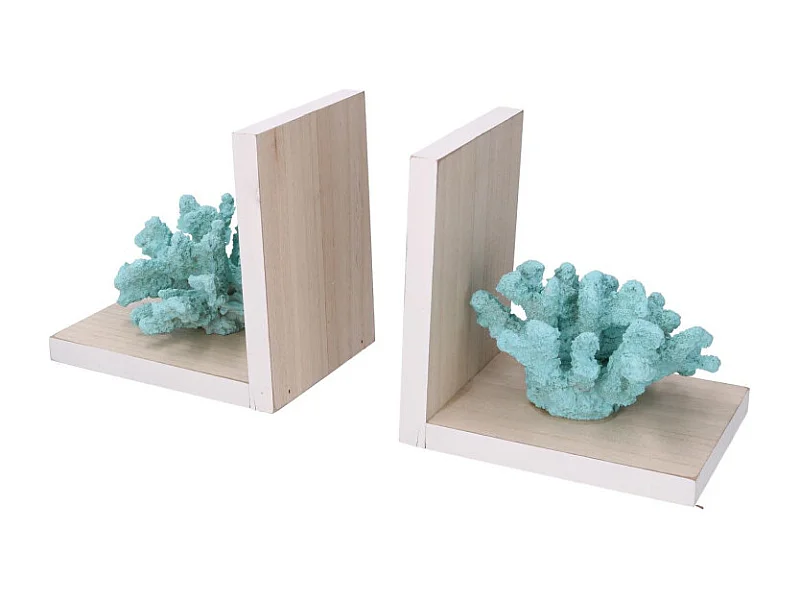 Reggilibri legno mare corallo azzurro cm 32x6h12/16