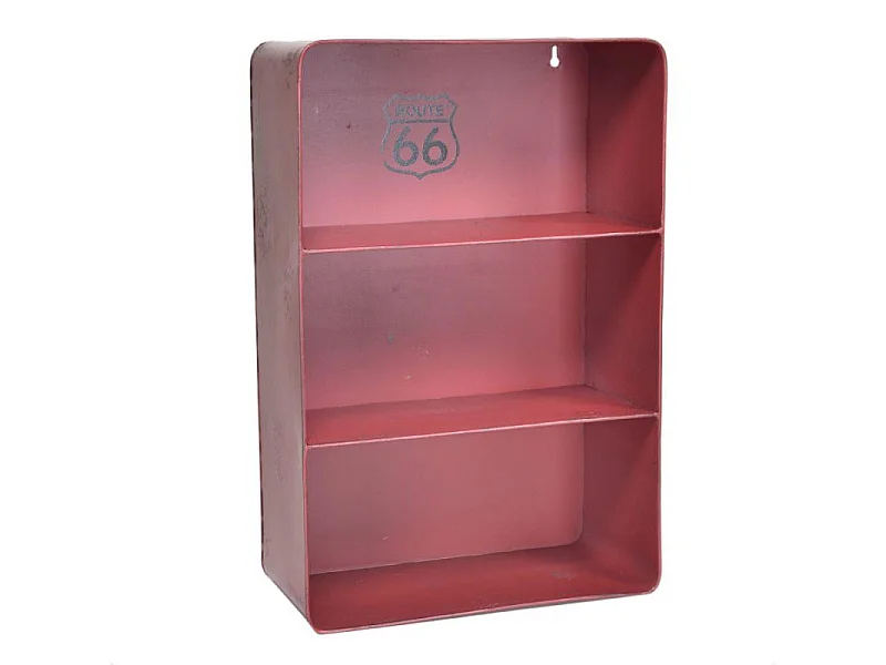 Mensola metallo bristol rosso 3 piani rettangolare cm 29,5x15h45