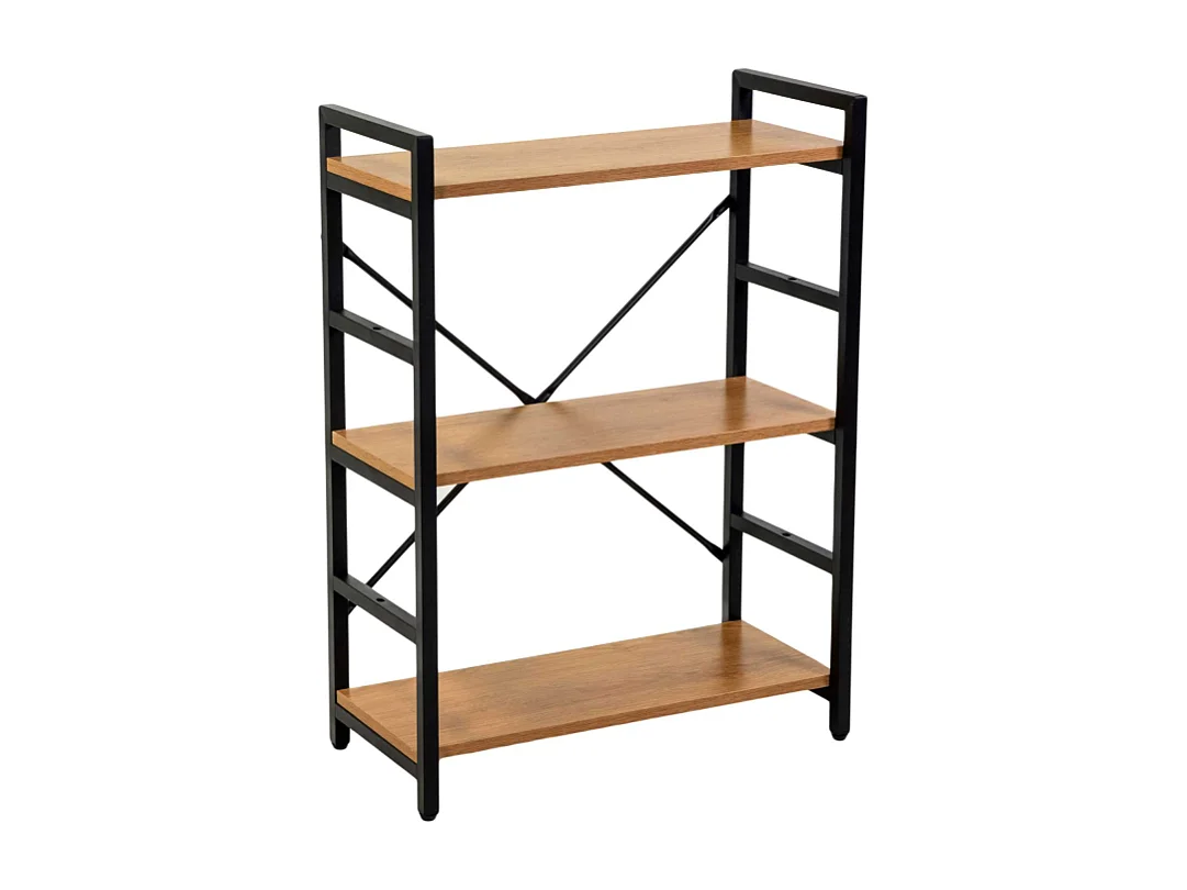 Scaffale metallo legno Achille 3 ripiani cm 60x28h83,5