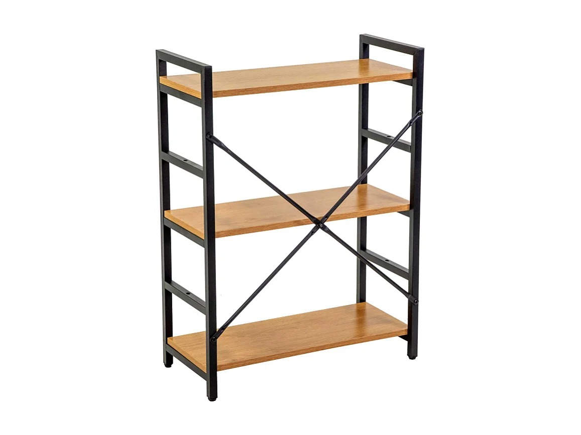 Scaffale metallo legno Achille 3 ripiani cm 60x28h83,5