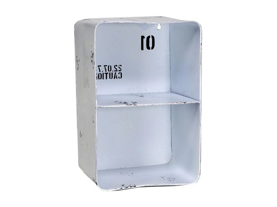 Mensola metallo bristol bianco 2 piani rettangolare cm20x15h30