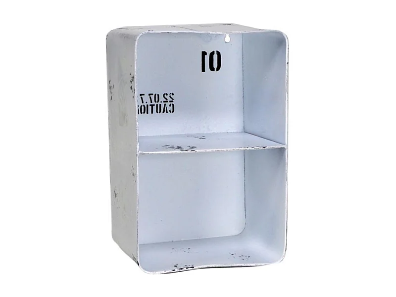 Mensola metallo bristol bianco 2 piani rettangolare cm20x15h30