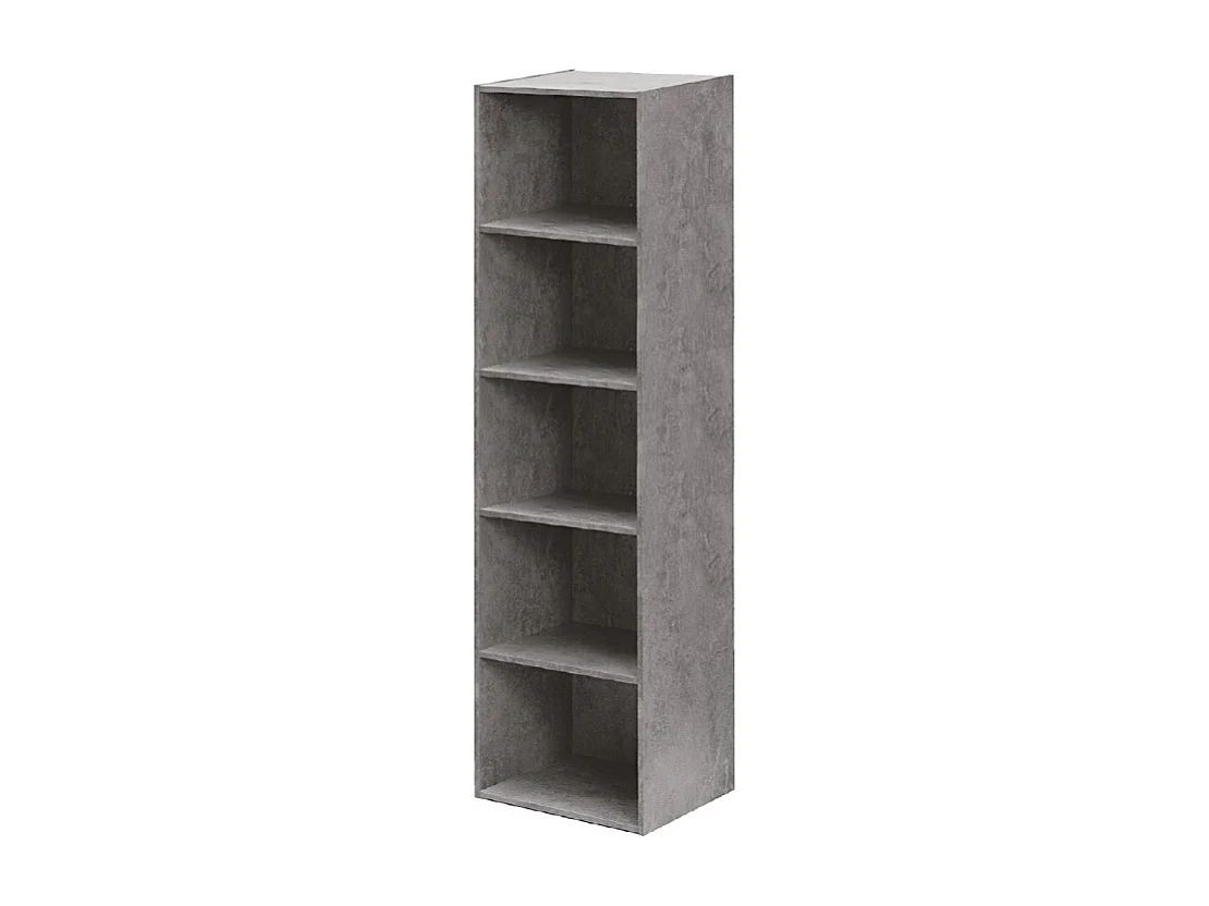 Libreria in legno 5 ripiani scaffale Cemento L 40 x H 29 x H 172 cm