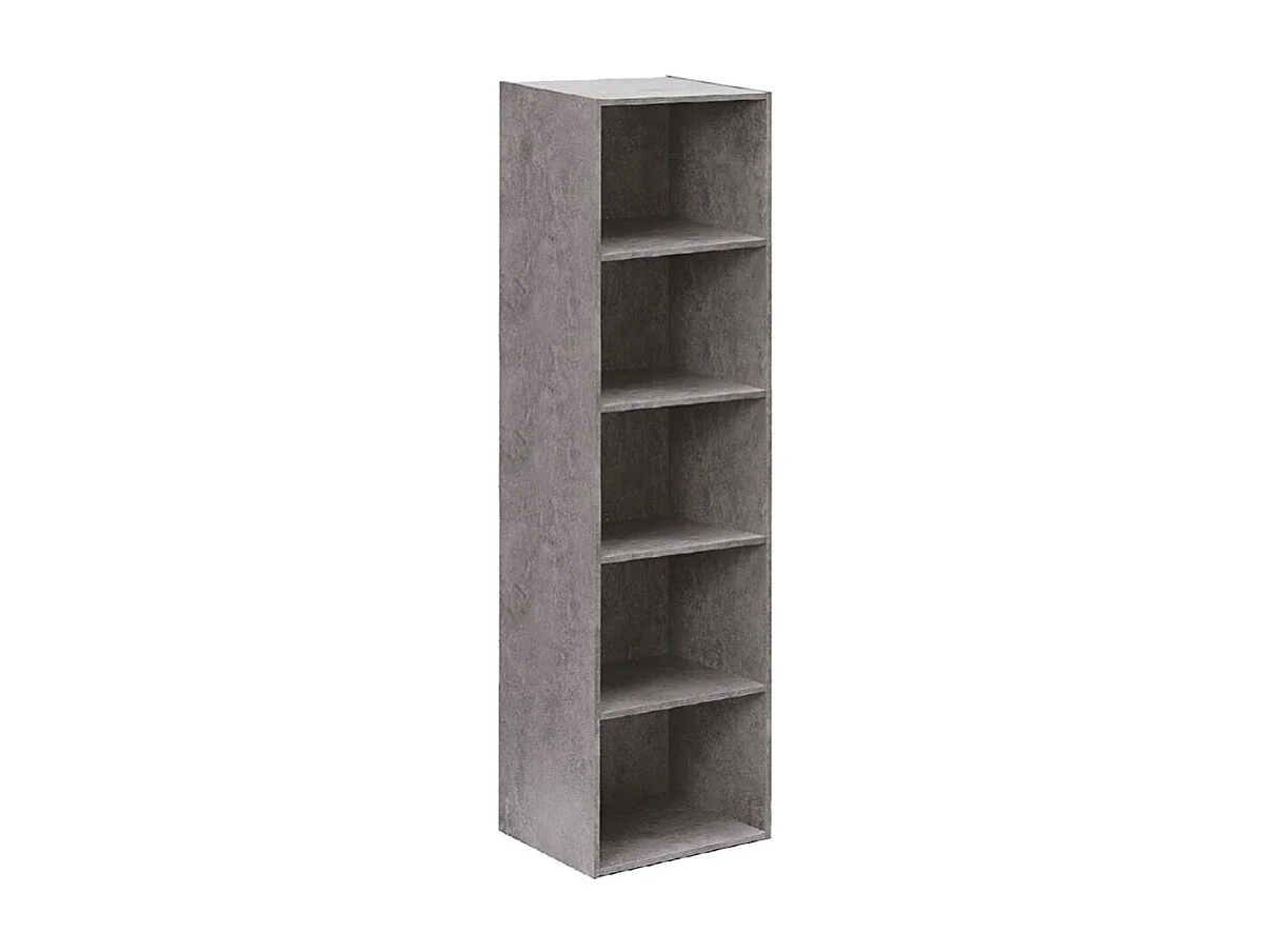 Libreria in legno 5 ripiani scaffale Cemento L 40 x H 29 x H 172 cm
