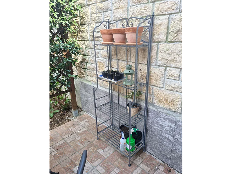 SCAFFALE NOELLE 4 PIANI BIANCO OSSIDATO