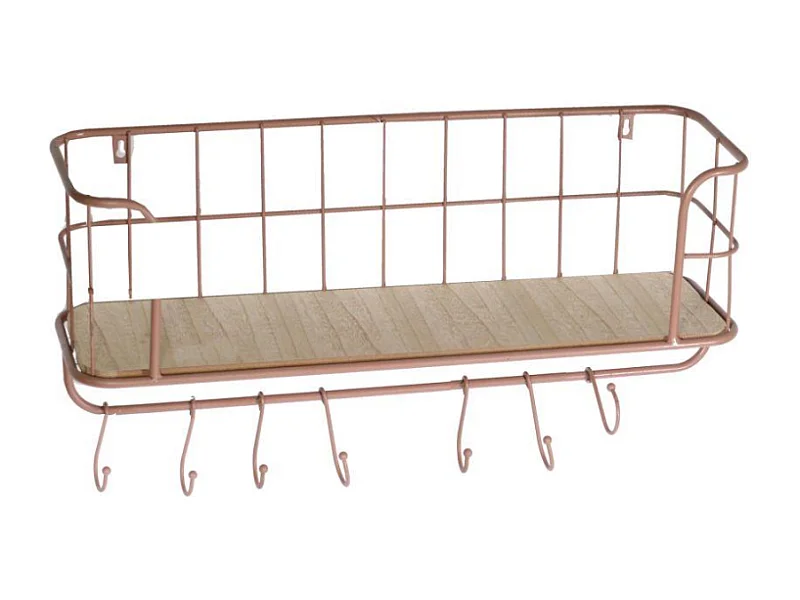 Mensola legno e metallo marrone arrugginito cm59x18h31