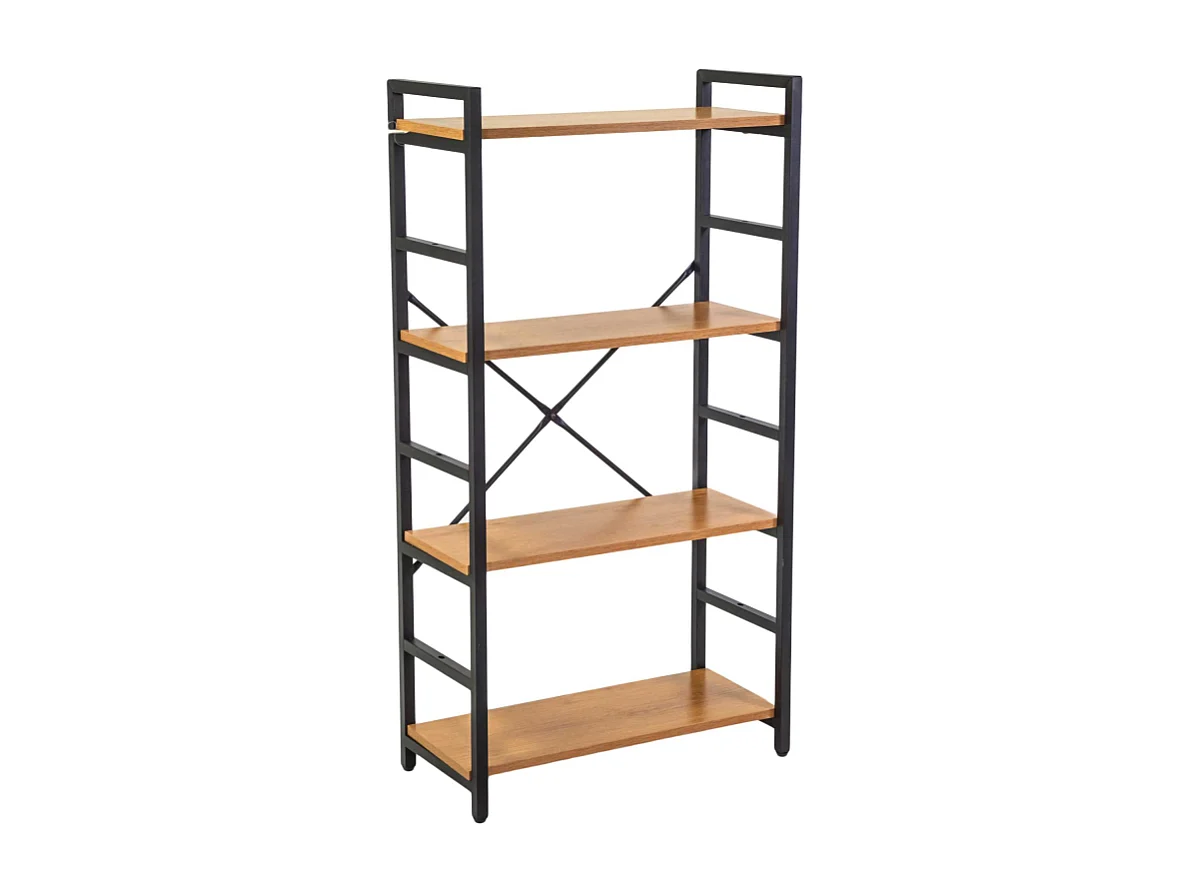 Scaffale metallo legno Achille 4 ripiani cm 60x28h117