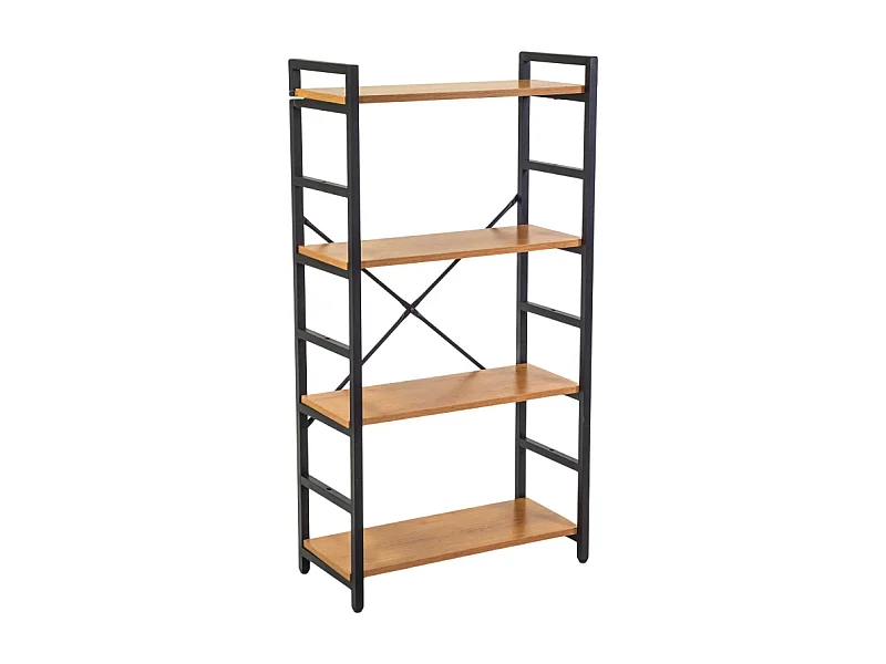 Scaffale metallo legno Achille 4 ripiani cm 60x28h117