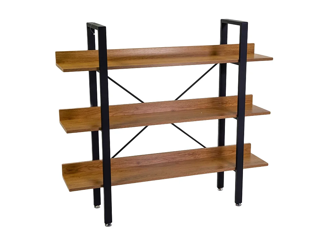 Scaffale metallo legno Achille 3 piani cm 120x28h108