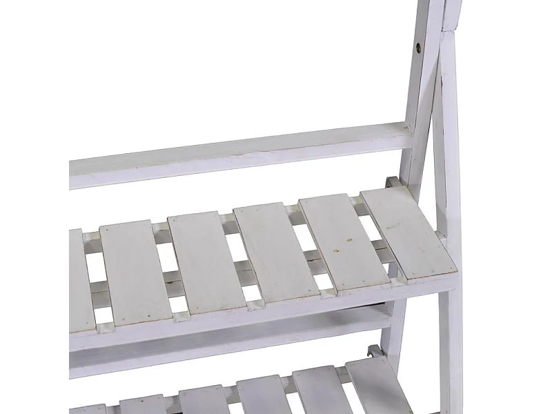 Scaffale legno 3 piani bianco cm68,5x40h132