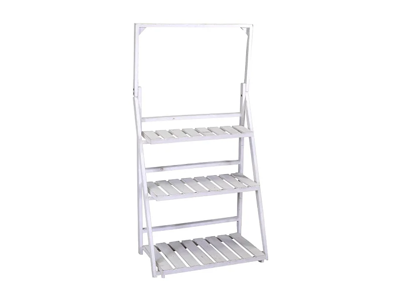 Scaffale legno 3 piani bianco cm68,5x40h132