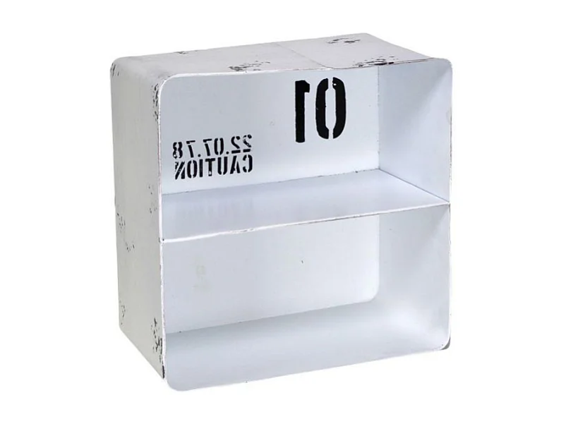 Mensola metallo bristol bianco 2 piani quadrata cm29,5x15h30