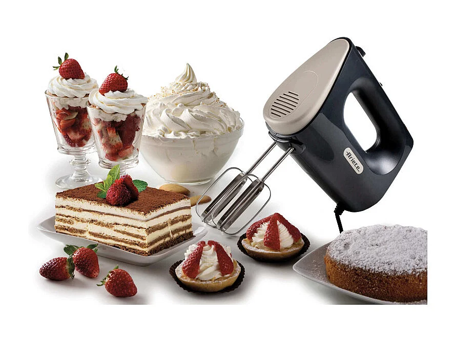 Sbattitore 450W - 5 velocità - Funzione turbo - 2 fruste - Dark & Sahara Grey