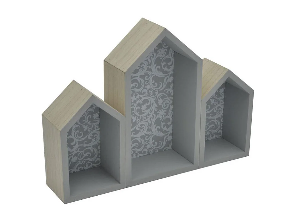 Mensola legno rebecca casetta 3p cm 32x3h16,5