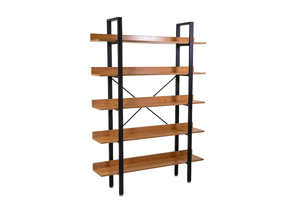 Scaffale metallo legno Achille 5 ripiani cm 120x28h171