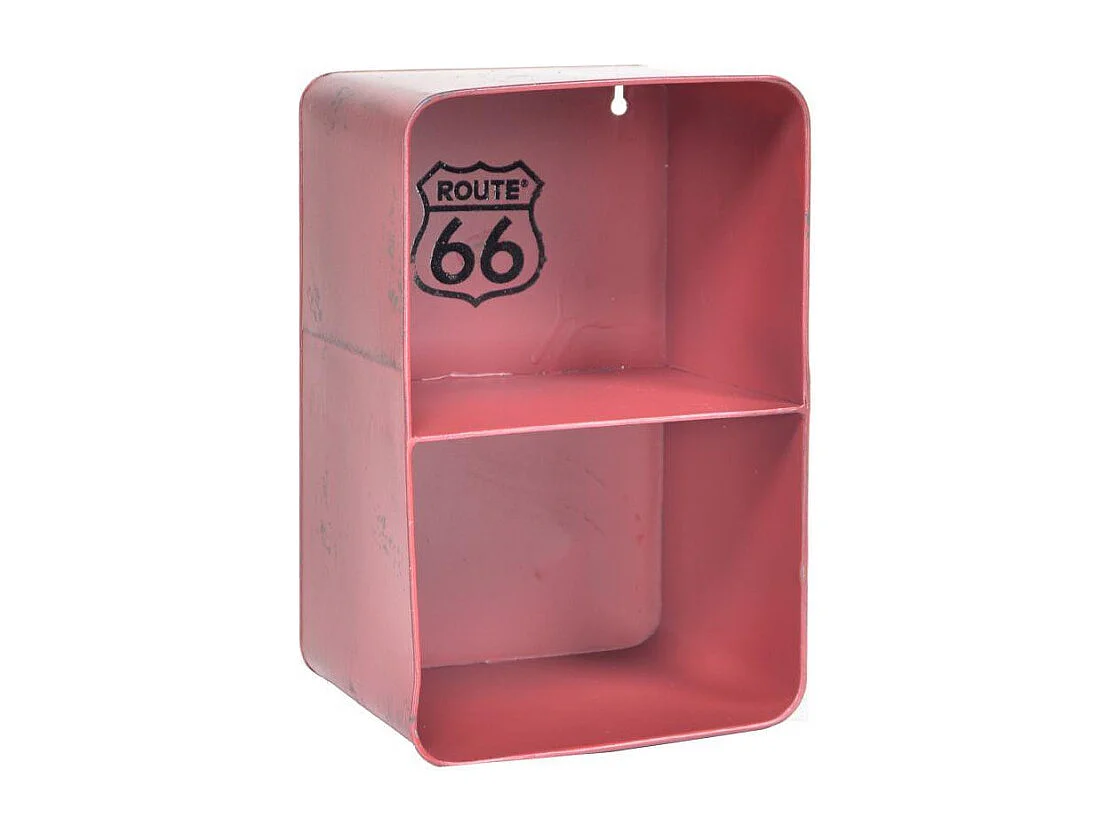 Mensola metallo bristol rosso 2 piani rettangolare cm 20x15h30