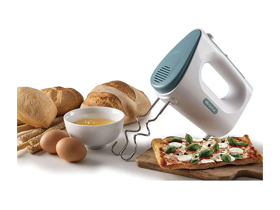 Sbattitore 450W - 5 velocità - Funzione turbo - 2 fruste - White & Aegean Teal