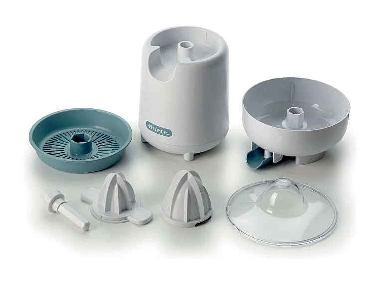 Spremiagrumi 40W, 2 coni di spremitura, coperchio protezione, beccuccio antigoccia - Bianco & Celeste