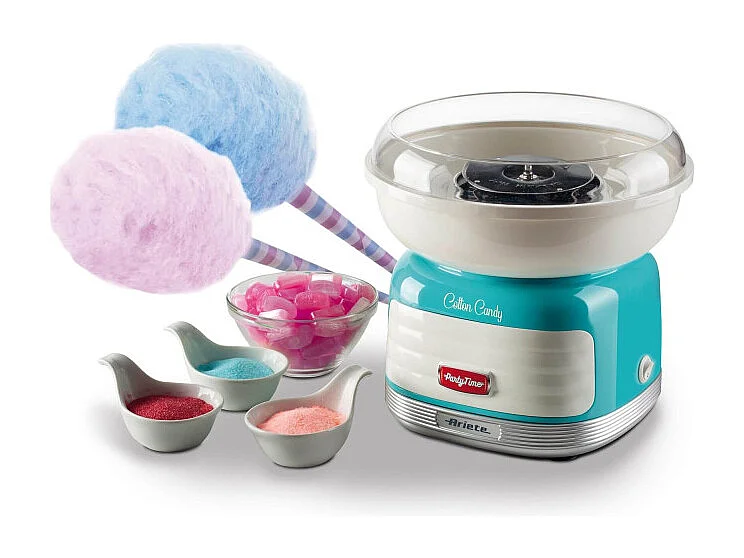 Macchina per Zucchero Filato - Compatibile con Zucchero Semolato e Caramelle Dure - 500 Watt - Azzurro