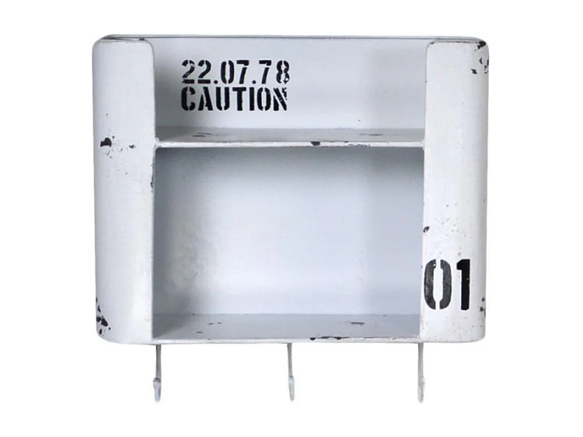 Mensola metallo bristol bianco 2 piani con appendino 3 posti quadrata cm30x10h30