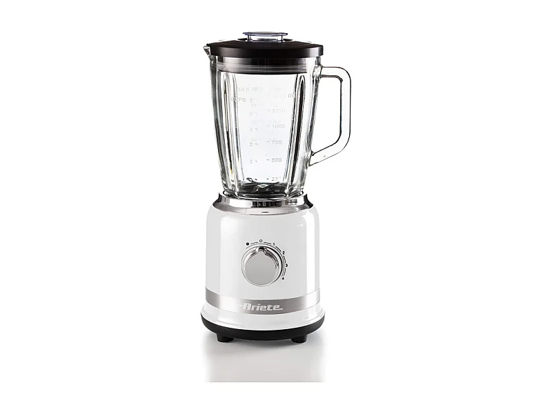Frullatore Moderna 1000W, tazza vetro 1,5L - 4 velocità, 4 lame - Bianco