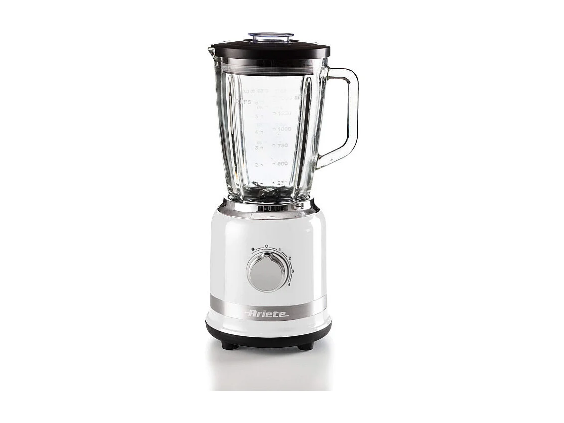 Frullatore Moderna 1000W, tazza vetro 1,5L - 4 velocità, 4 lame - Bianco
